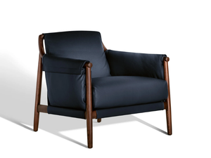 TIMES LOUNGE - Leather armchair with armrests _ Poltrona Frau